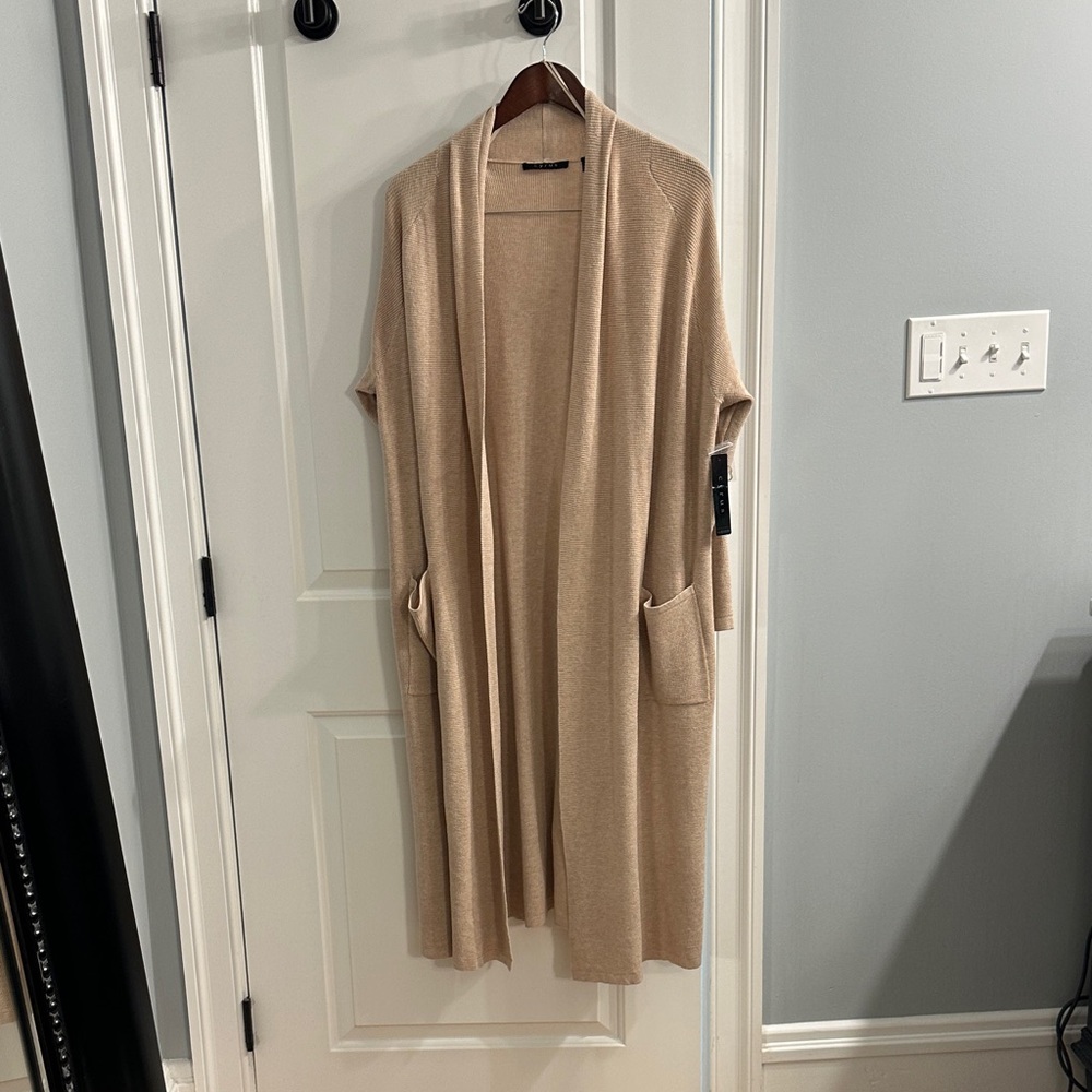 Cyrus Beige Open Front Cardigan